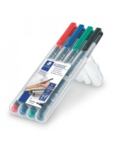 Marcador Perm. Fino  Lumocolor 318 Pack 4 cores