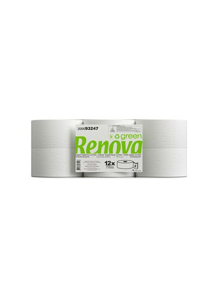 Papel Higiénico (Jumbo) 075mts 2Fls Renova Green 12un