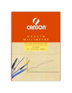 Papel Milimetrico 90gr A4 Canson 50 Folhas