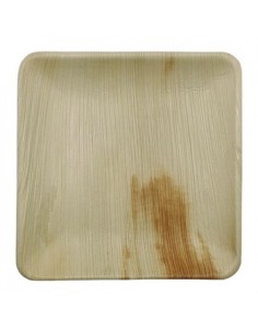 Pratos Folha de Palma Quadrado 20x20 25un