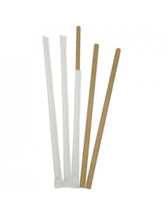 Palhinhas 20cmx6mm Papel Kraft (Emb Individual) 500un