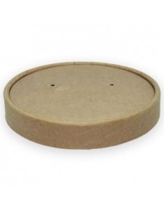 Tampa Ø9,6cm Caixa Alimentar Cartão Kraft Redonda 25un