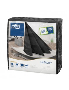 Guardanapos 39x39cm TORK Linstyle Preto 1Fls 50un