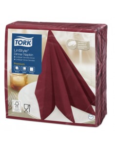Guardanapos 39x39cm TORK Linstyle Bordeaux 1Fls 50un
