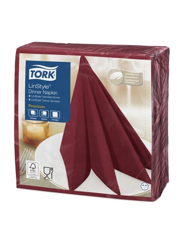 Guardanapos 39x39cm TORK Linstyle Bordeaux 1Fls 50un