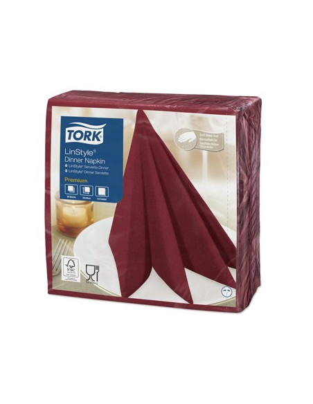Guardanapos 39x39cm TORK Linstyle Bordeaux 1Fls 50un