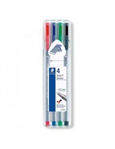 Marcador Fino 0,3mm Staedtler Triplus 334 Estojo 4 Cores