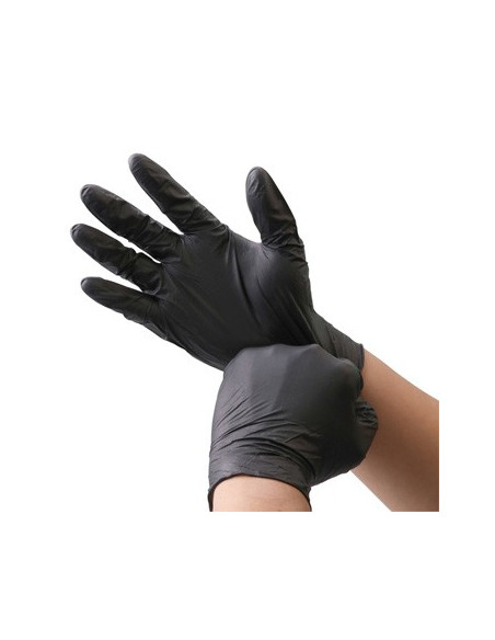 Luvas Nitrilo s/Pó Preto Tamanho L Pack 100un