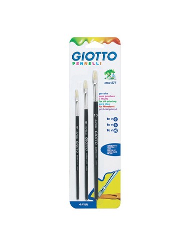 Pincel para Óleo Giotto Serie 577  Nº 6, 8 e 10-3un