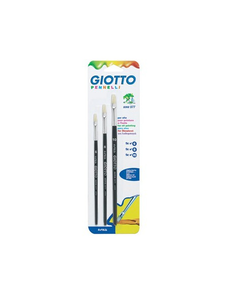 Pincel para Óleo Giotto Serie 577  Nº 6, 8 e 10-3un