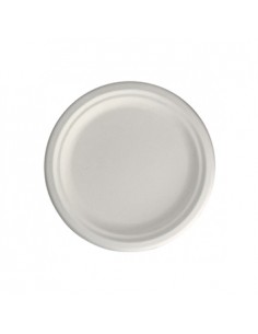 Pratos Cana de Açucar Cor Natural Redondos 26cm 50un