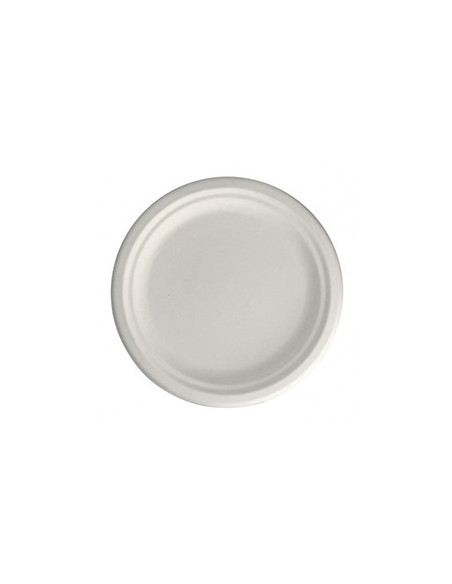 Pratos Cana de Açucar Cor Natural Redondos 26cm 50un