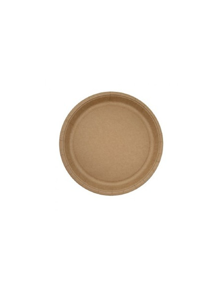 Prato em Cartão Kraft Redondo 22cm 10un