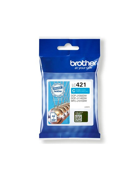 Tinteiro Brother LC421C Azul 200 Pág.