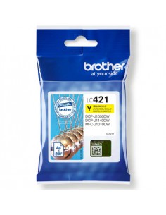 Tinteiro Brother LC421Y Amarelo 200 Pág.