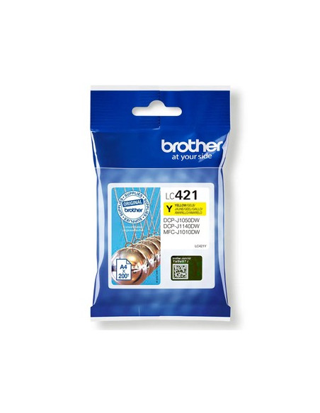 Tinteiro Brother LC421Y Amarelo 200 Pág.
