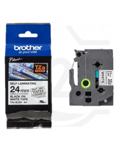 Fita Autolaminada 24mmx8mts Branco/Preto