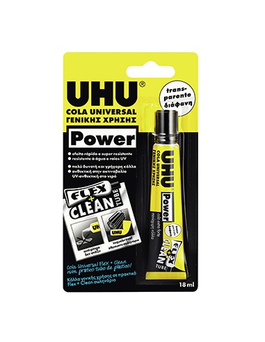 Cola Power Transparent FLEX+CLEAN UHU 18g