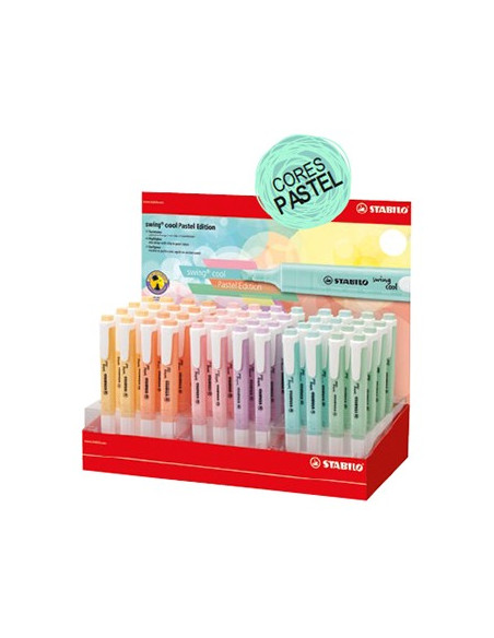 Expositor Cartão Marcadores Fluorescentes Swing Cool 48un