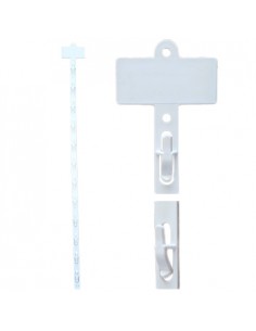 Tira Merchandising TM6 c/ Topo 12 Ganchos H790 Branco