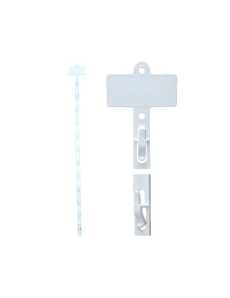 Tira Merchandising TM6 c/ Topo 12 Ganchos H790 Branco