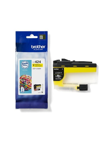 Tinteiro Brother LC424Y Amarelo 750 Pág.