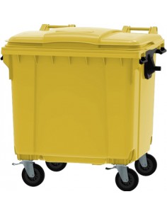 Contentor Polietileno DIN 4 Rodas c/Tampa 1100 Litros Amr