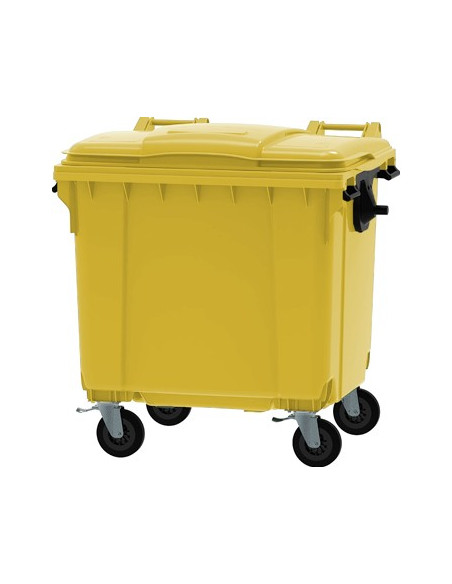 Contentor Polietileno DIN 4 Rodas c/Tampa 1100 Litros Amr
