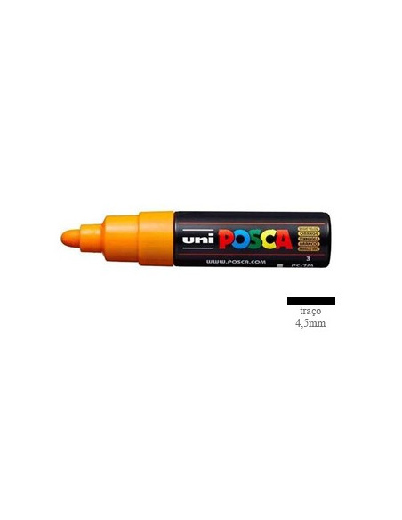 Marcador Uniball Posca PC-7M 4,5mm Amarelo Brilhante 1un