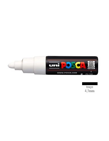 Marcador Uniball Posca PC-7M 4,5mm Branco 1un