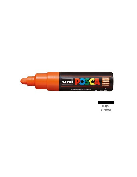 Marcador Uniball Posca PC-7M 4,5mm Laranja 1un