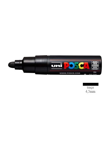 Marcador Uniball Posca PC-7M 4,5mm Preto 1un