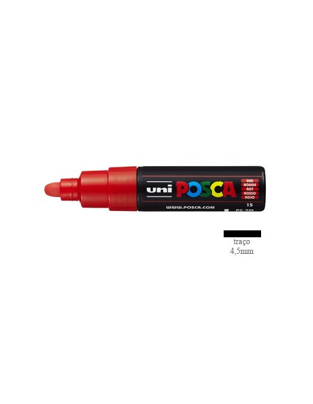 Marcador Uniball Posca PC-7M 4,5mm Vermelho 1un