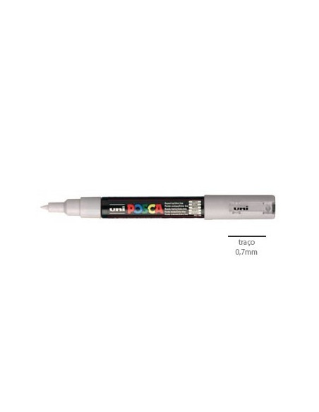 Marcador Uniball Posca PC-1M 0,7mm Cinza 1un