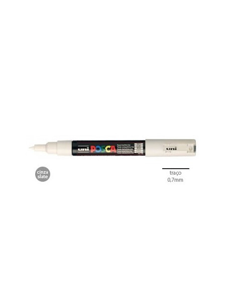 Marcador Uniball Posca PC-1M 0,7mm Cinza Slate 1un