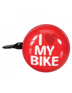 Campainha para Bicicleta 8cm I LOVE MY BIKE Vermelho