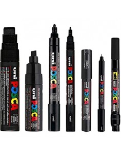 Marcador Uniball Posca Pack Cor Preto 7un
