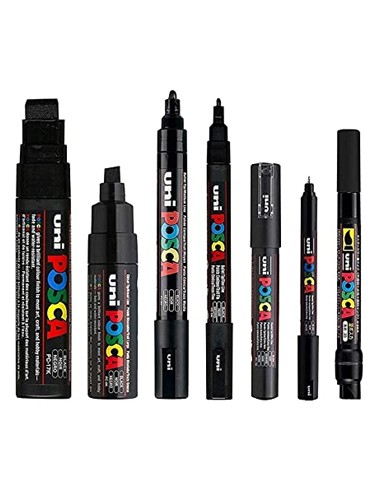 Marcador Uniball Posca Pack Cor Preto 7un