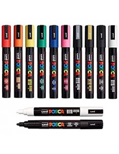 Marcador Uniball Posca PC-1M 0,7mm Cores Sortidas Pack 12un