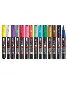 Marcador Uniball Posca PC-1M 0,7mm Cores Sortidas Pack 15un