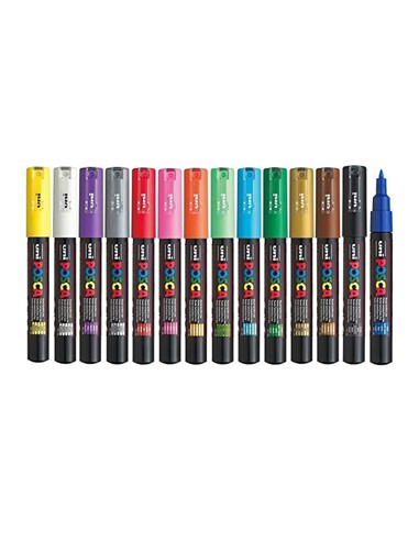 Marcador Uniball Posca PC-1M 0,7mm Cores Sortidas Pack 15un