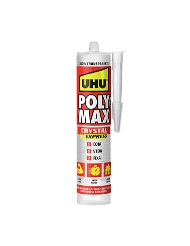 Cola e Veda Poly Max Cristal Express Transparente UHU 300g