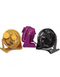 Expositor 3 Ventoinhas de Mesa 10cm Preto Amarelo Roxo