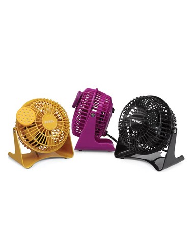 Expositor 3 Ventoinhas de Mesa 10cm Preto Amarelo Roxo