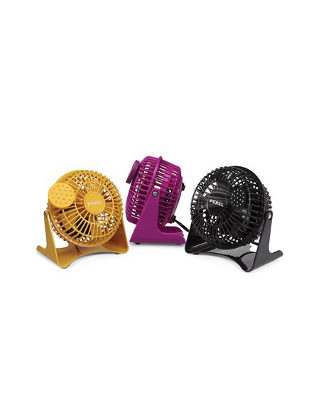 Expositor 3 Ventoinhas de Mesa 10cm Preto Amarelo Roxo