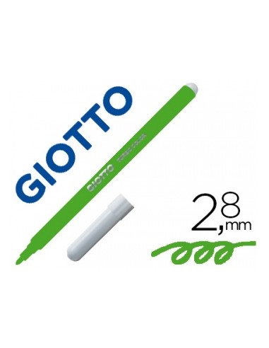 Marcador Feltro Giotto Turbo Color Verde Claro Cx12un