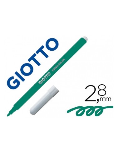 Marcador Feltro Giotto Turbo Color Verde Escuro Cx12un