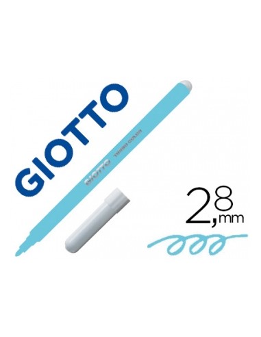 Marcador Feltro Giotto Turbo Color Azul Celeste Cx12un