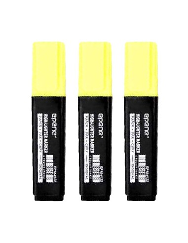 Marcador Fluorescente Epene EP10-0122 Amarelo Pack 3un