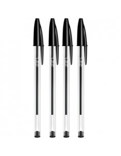 Esferografica Ball Point BIC Cristal Preto Blister 4un